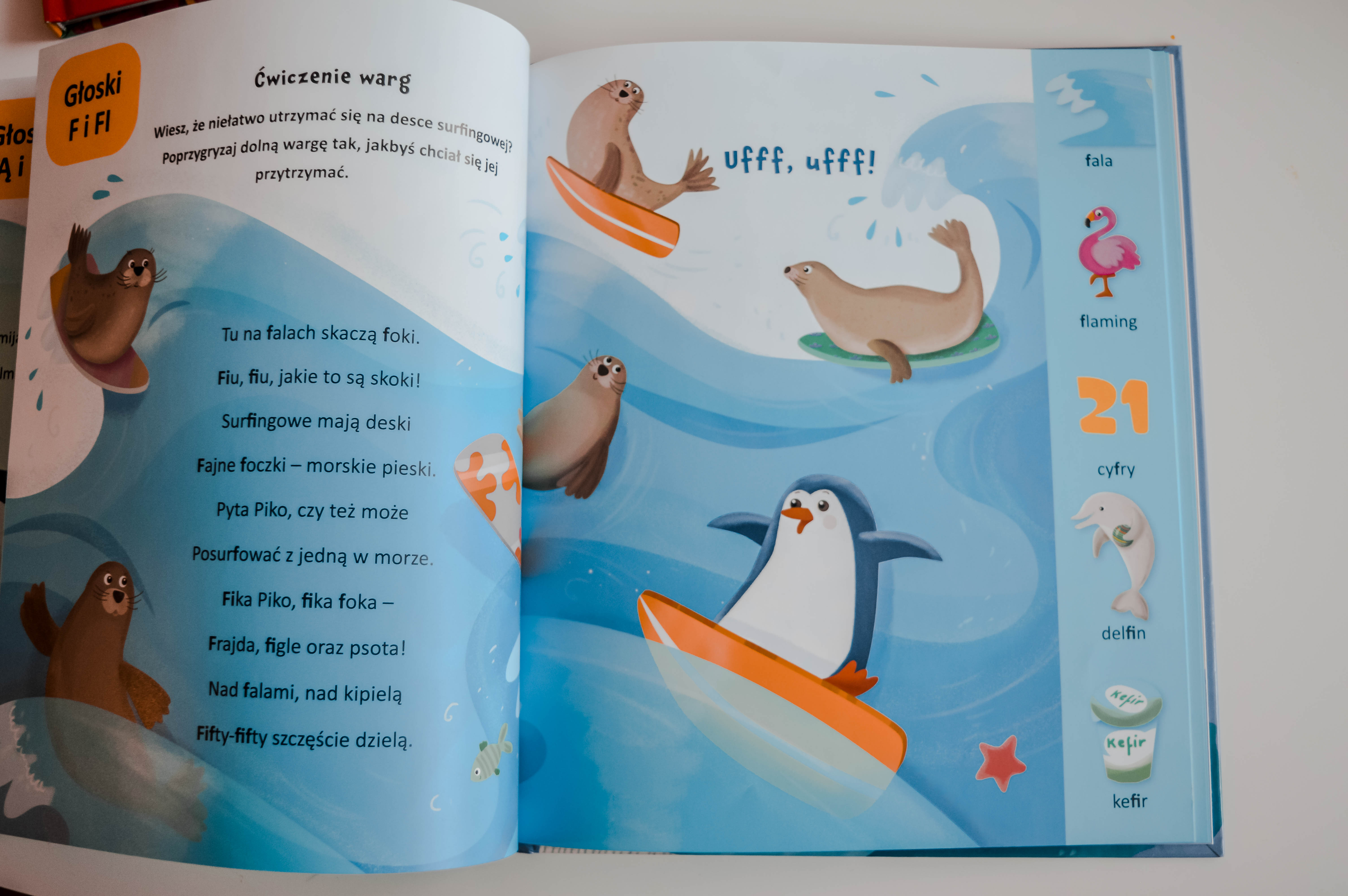 wierszyki i zabawy logopedyczne z pingwinkiem Piko M Korbiel - Wilga - książka z zabawami logopedycznymi dla dzieci 6 lat - najlepsza ksiązka logopedyczna - piękne ilustracje dla dzieci 5 - 7 lat