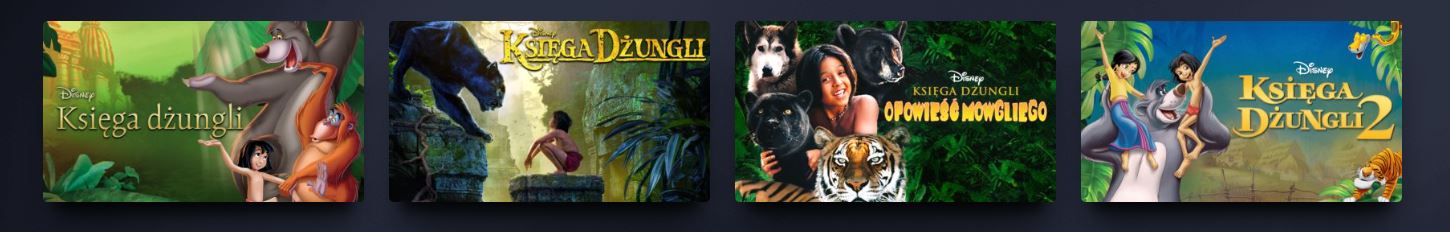 księga dżungli - różne wersje - film animowany dla dzieci Disney