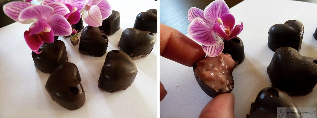 czekoladowe praliny zabarwione goryczką codzienności DIY pralinki