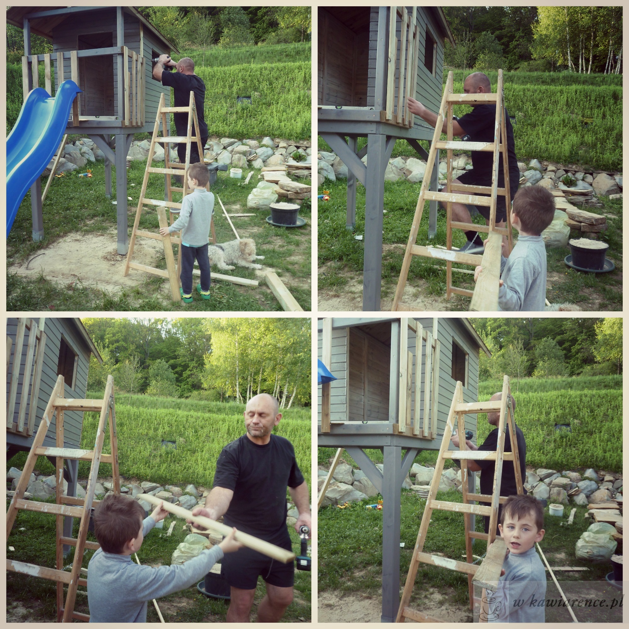 budowa domku dla dzieci w ogrodzie