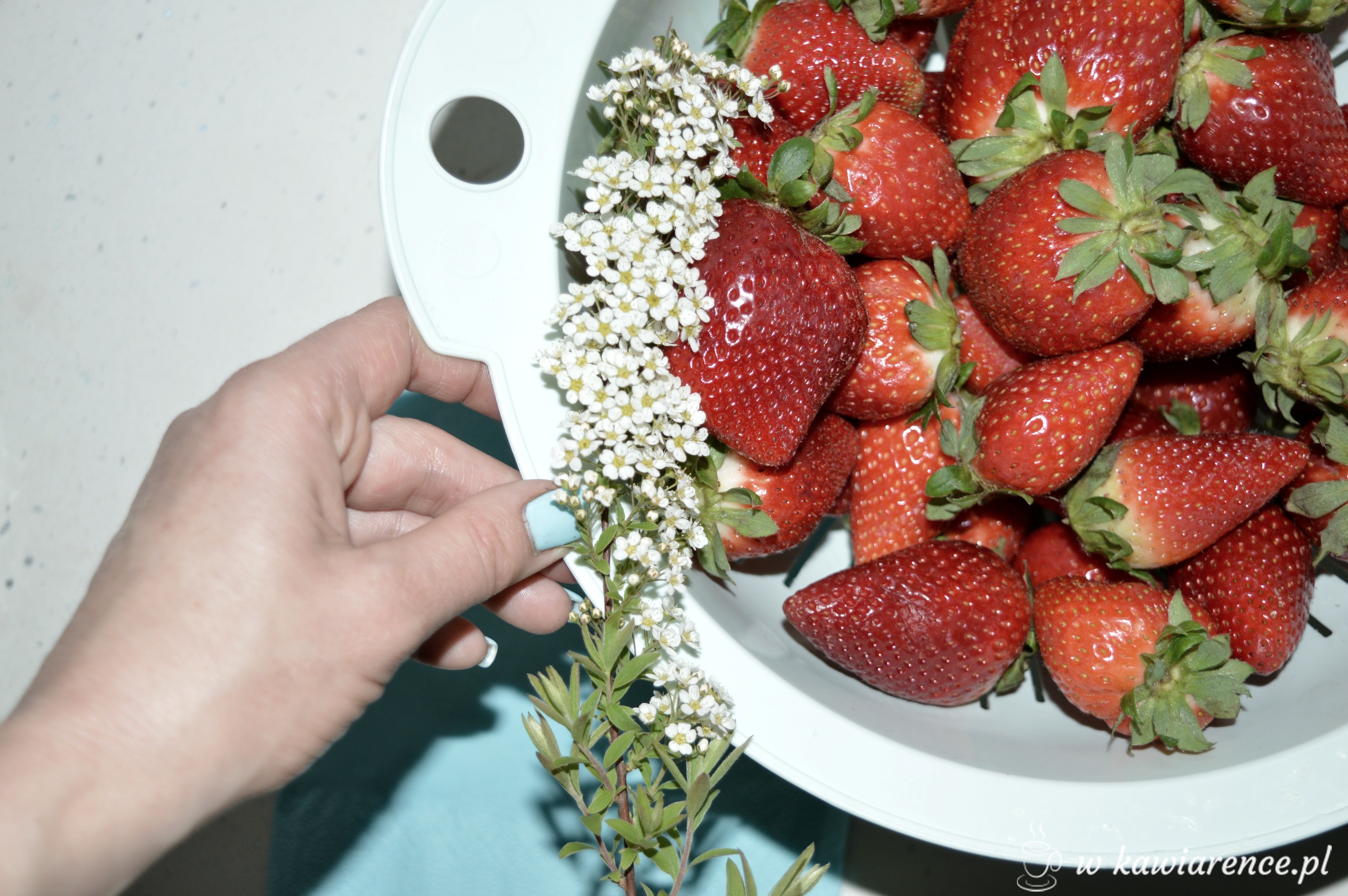 prosty placek z truskawkami bez pieczenia