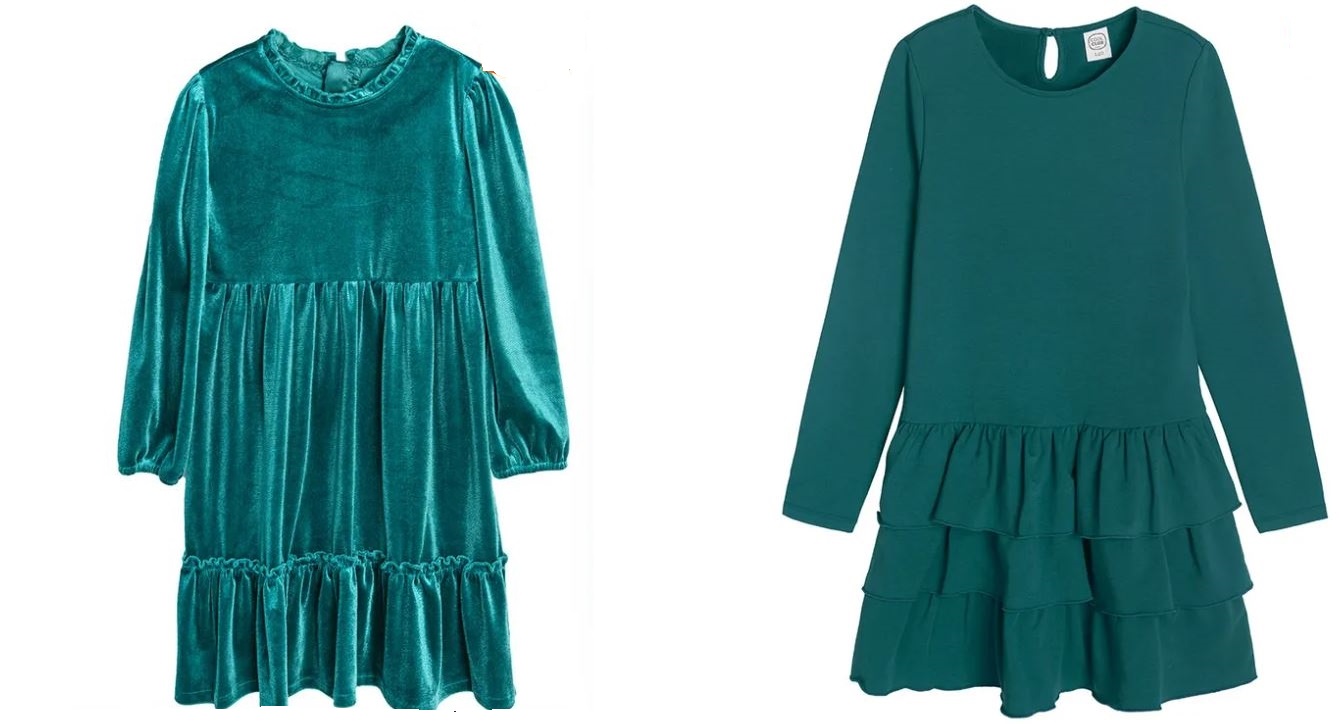 świąteczne zielone sukienki dla dziewczynek