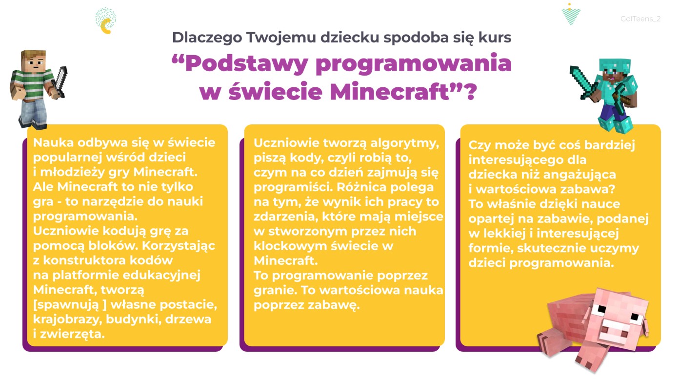 kurs programowania Minecraft dla dzieci