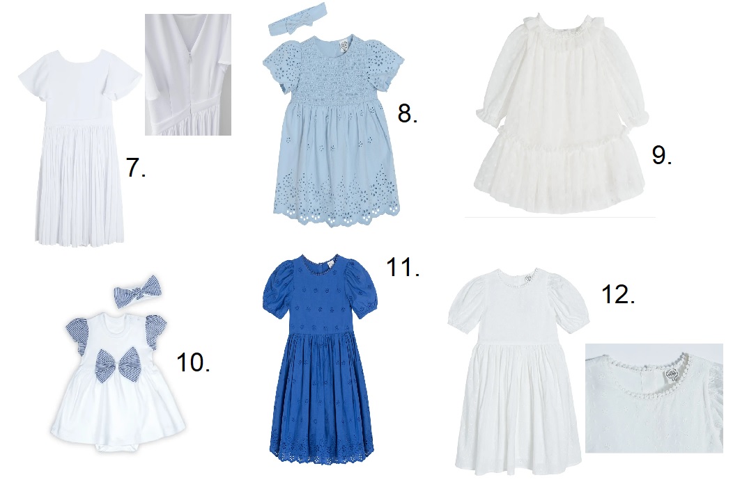 sukienka smyk biała granatowa niebieska elegancka sukienka na wesele dla dziewczynki w rozmiarze 62 68 74 104 128 134 140 152 158 160 164