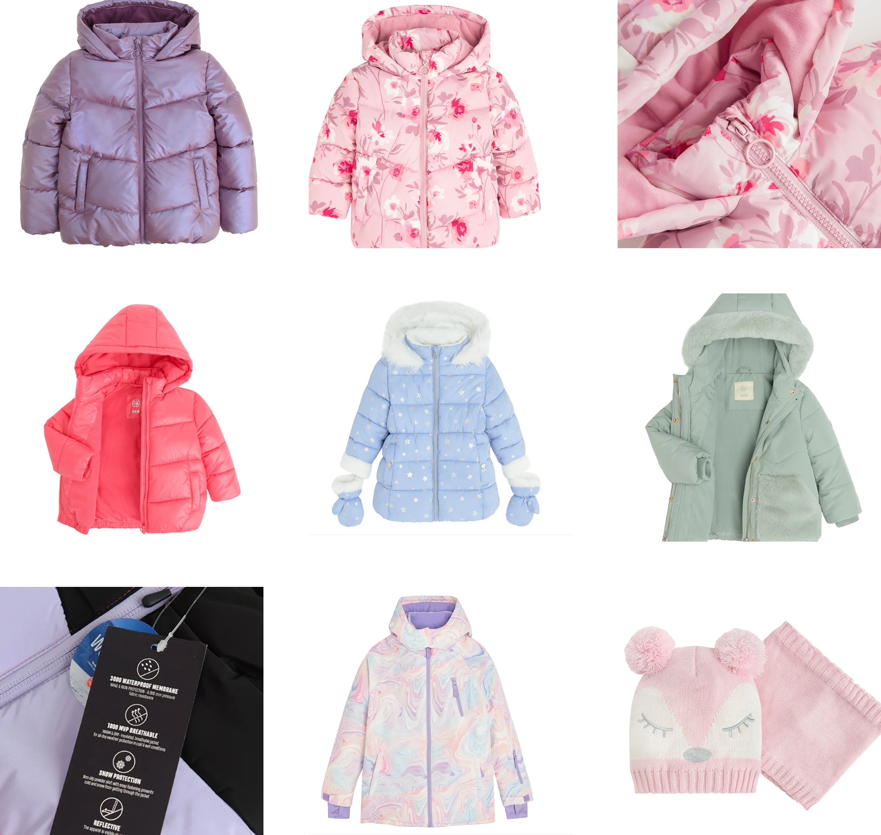zimowe kurtki w pastelowych kolorach dla dziewczynki w SMYK 6 - 8 lat