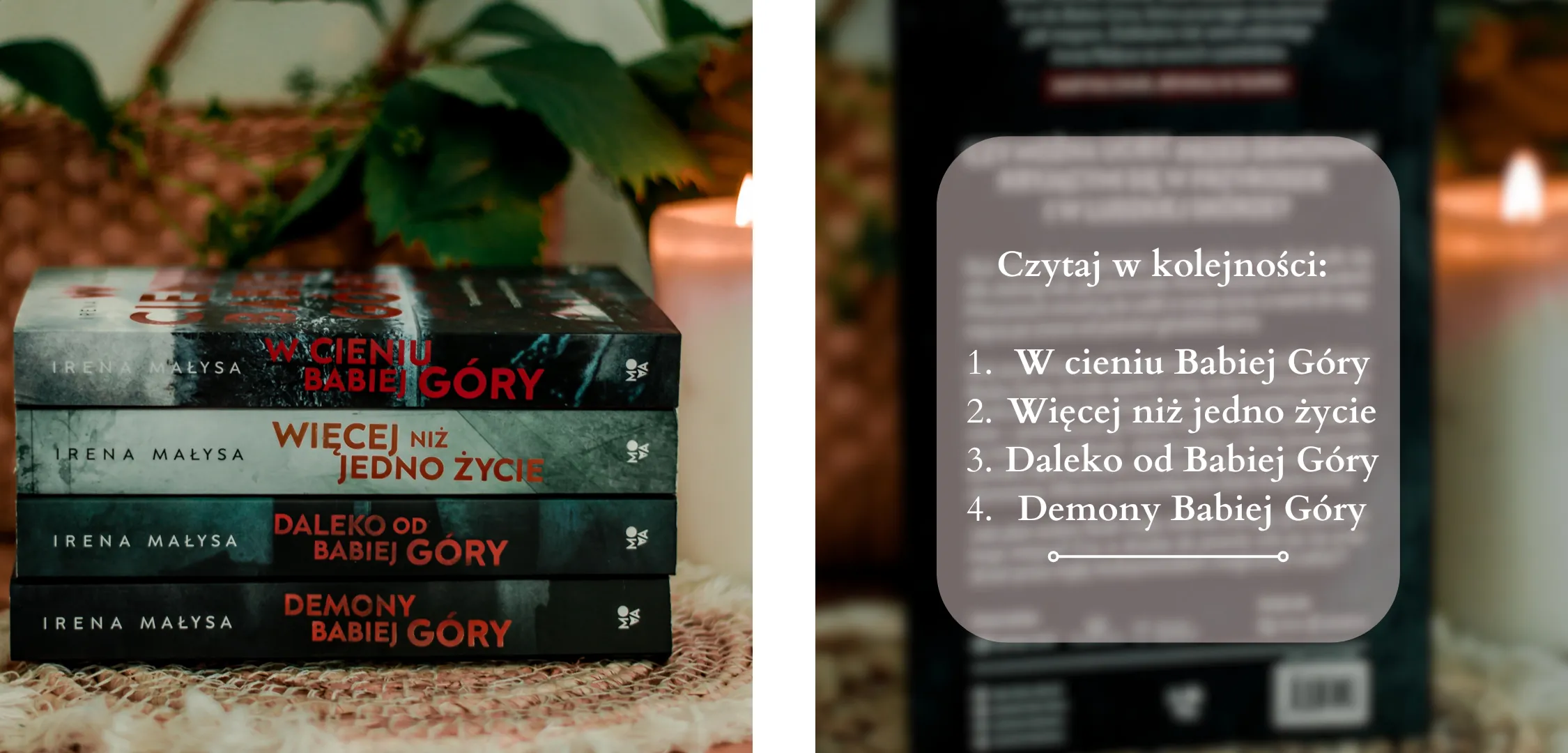 W jakiej kolejności czytać książki pisarki Ireny Małysy - W cieniu Babiej Góry